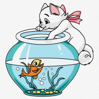Картина по номерам Грациозный котик 30х30 см Идейка (KHO6202)