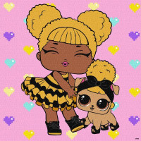 Картина за номерами L.O.L. Surprise! TroopSurprise Queen Bee With Queen Pup 40х40 Ідейка (KHO6287)