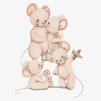 Картина по номерам Cчастливая семья 30х30 Идейка (KHO6039)