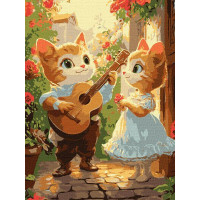 Картина за номерами Котячі романси art_selena_ua 30х40 Ідейка (KHO6746)