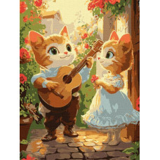 Картина за номерами Котячі романси art_selena_ua 30х40 Ідейка (KHO6746)