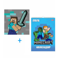 Подарунковий набір Minecraft картина за номерами + календар 25х25 см SANTI (954929)