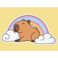 Картина за номерами Капібара і веселка 30х40 Ідейка (KHO6747)