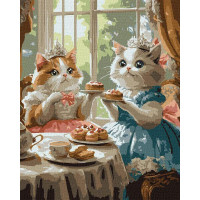 Картина за номерами Вечірка котячих леді art_selena_ua 40х50 Ідейка (KHO6691)