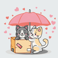 Розпис на полотні Котики в коробці 30х30 см АРТ-КРАФТ (15565-AC)
