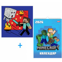 Подарунковий набір Minecraft картина за номерами + календар 25х25 см (954393)