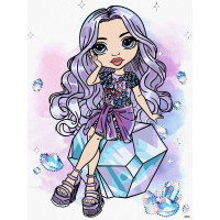 Картина за номерами Rainbow High. Violet з голограмними стразами (AB) 30х40 Ідейка (KHO1339)