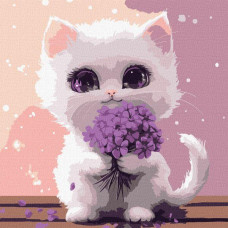 Картина за номерами Сонячний мурчик art_selena_ua 30х30 Ідейка (KHO6772)