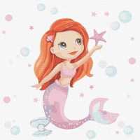 Картина по номерам Рыжая русалочка tanya_bonya 30х30 Идейка (KHO2381)