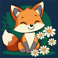 Картина за номерами Гарна лисичка art_selena_ua 25х25 Ідейка (KHO6299)