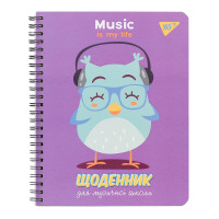 Дневник для музыкальной школы Owl спираль УФ-выб. Yes (911374)