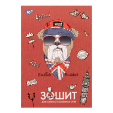 Тетрадь для записи иностранных слов интегр. софт-тач + УФ-выб. Bulldog style YES (911371)