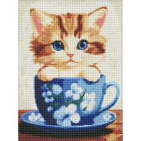 Алмазна мозаїка Бешкетне кошеня з голограмними стразами art_selena_ua 30х40 Ідейка (AMO7782)