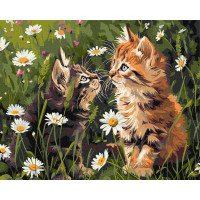 Картина за номерами Котики у квітах ©art_selena_ua 40х50 см Ідейка (KHO6631)