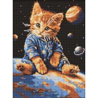 Алмазна мозаїка Зоряний котик art_selena_ua 30х40 Ідейка (AMO8167)