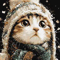 Картина за номерами Сніговий котик art_selena_ua 40х40 Ідейка (KHO6847)