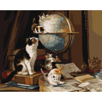 Картина за номерами Допитливі кошенята ©Henriette Ronner-Knip 40x50 Ideyka (KHO4475)