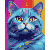 Алмазна мозаїка Синий котик 40*50см на підрамнику SANTI (954713)