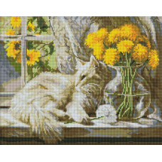 Алмазна мозаїка Муркотливе сонце 40х50 Ідейка (AMO20469)