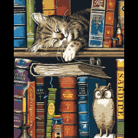 Картина по номерам SANTI Котик и книжки 40x50 (954688)