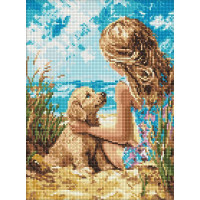 Алмазна мозаїка Радісний песик art_selena_ua 30х40 Ідейка (AMO8158)