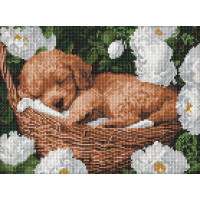 Алмазна мозаїка Сплячий пудель art_selena_ua 30х40 Ідейка (AMO8170)