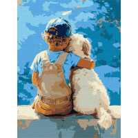 Картина за номерами Хлопчик та пес 30х40 Ідейка (KHO8639)