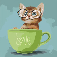 Картина по номерам Животные птицы Lovely kitten в термопакете 40*40см ТМ Идейка Украина (KHO4057)