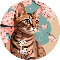 Круглая картина по номерам Очаровательный котенок art_selena_ua Идейка d39 (KHO-R1012)