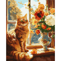 Картина за номерами Рудий котик 40х50 см Ідейка (KHO6604)