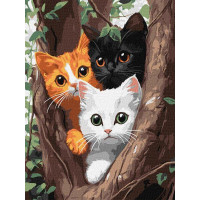 Картина за номерами Котики на дереві art_selena_ua 30х40 Ідейка (KHO6736)