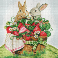 Алмазная мозаика Кролики на пикнике 40х40 Идейка (AMO7562)
