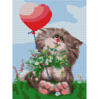 Алмазная мозаика Котик с шариком SANTI 30х40см на подрамнике (954714)