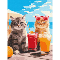 Картина по номерам Котики на отдыхе на море 30х40см Идейка (KHO6601)