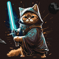 Картина по номерам Котик-воин Star Wars ©pravda.dmtr 40х40 Идейка (KHO4484)