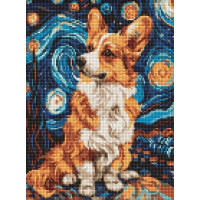 Алмазна мозаїка без підрамника Чарівний коргі art.solomiia 30х40 Ідейка (AMC8023)