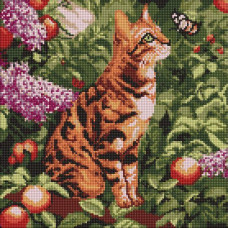 Алмазна мозаїка Бенгальський кіт art_selena_ua 40х40 Ідейка (AMO20079)