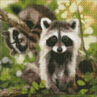 Алмазная мозаика Полосатые друзья 40х40 Идейка (AMO7367)