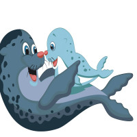 Картина за номерами Морські котики розміром 30х30 см Strateg (ES069)