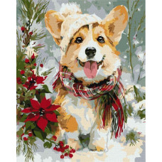 Картина за номерами Щасливий песик art_selena_ua 40х50 Ідейка (KHO6855)