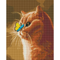 Алмазная мозаика Патриотическая Рыжий котик 50х40 Идейка (AMO7510)