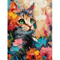 Картина по номерам Пушистый котик 30х40см Идейка (KHO6598)