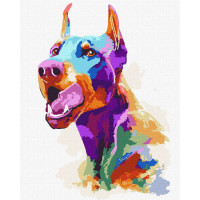 Картина за номерами Doberman Pop Art 40x50cm в тепловому пакеті TM Iderian Ukraine (KHO4305)