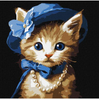 Картина за номерами Котик в капелюсі art_selena_ua 30х30 Ідейка (KHO6739)