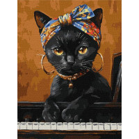 Картина за номерами Незвична киця art_selena_ua 30х40 Ідейка (KHO6766)