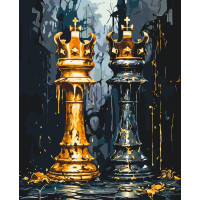 Картина за номерами Шахи: королівська дуель 40*50 см Орігамі (LW3491)