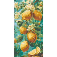 Алмазна мозаїка/вишивка Натюрморт Лимонний сад 40*80 см Орігамі (OD5198)