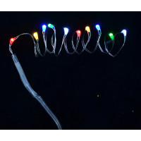 Электрогирлянда Yes Fun LED-нить 10 ламп многоцветная 055 м. 1 реж.мигания серебрян 801099
