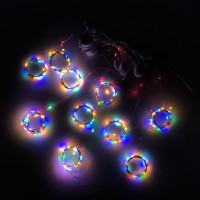 Электрогирлянда штора Новогодько медная проволка., 280 LED, многоцв, 3*2,8 м, стат. свечение (974224)