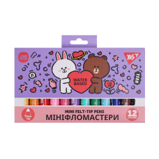 Фломастери Yes 12 кольорів Line Friends Mini (650594)